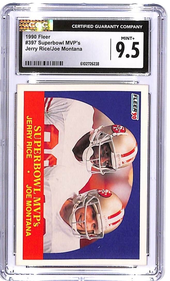 1990 Fleer Jerry Rice Joe Montana SuperBowl MVPs #397 CGC 9.5 49ers