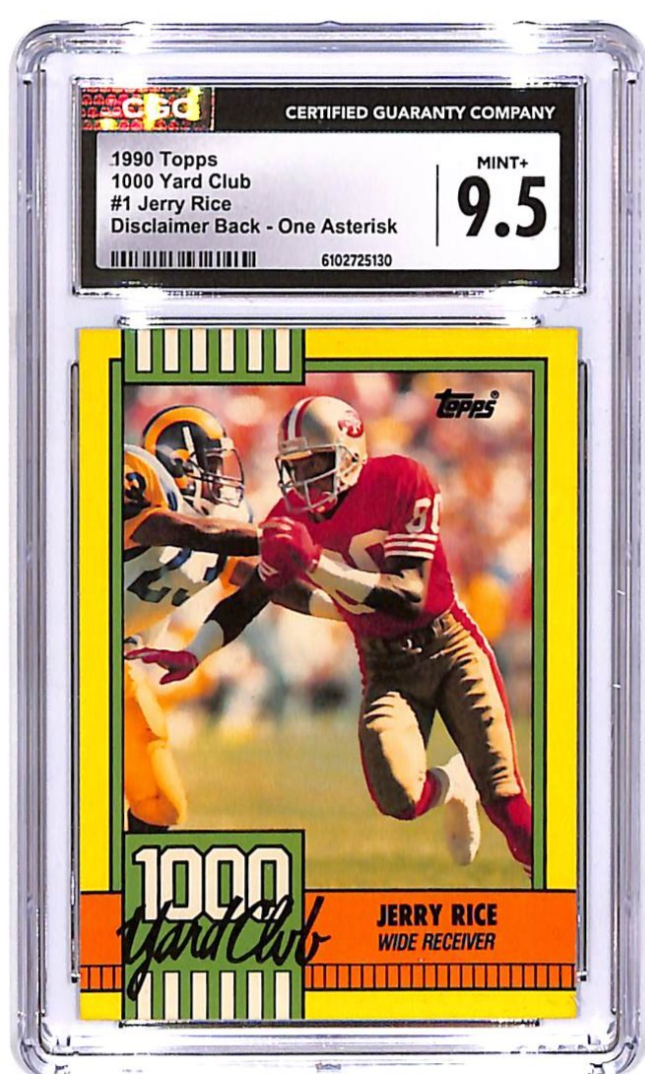 1990 Topps Jerry Rice 1000 Yard Club #1 CGC 9.5 49ers
