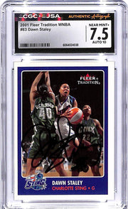 Signed 2001 Fleer Tradition WNBA Dawn Staley #83 CGC 7.5 / 10 Autograph (HOF)