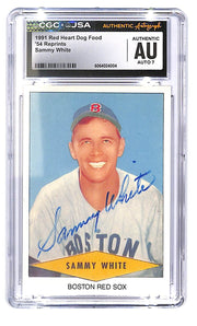 Signed 1991 Red Heart Dog Food '54 Reprints Sammy White CGC 7 Autograph
