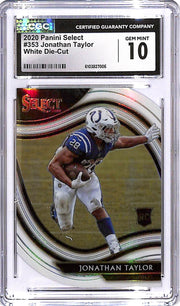 2020 Panini Select - Field Level Jonathan Taylor #353 White Prizm Die-Cut CGC 10
