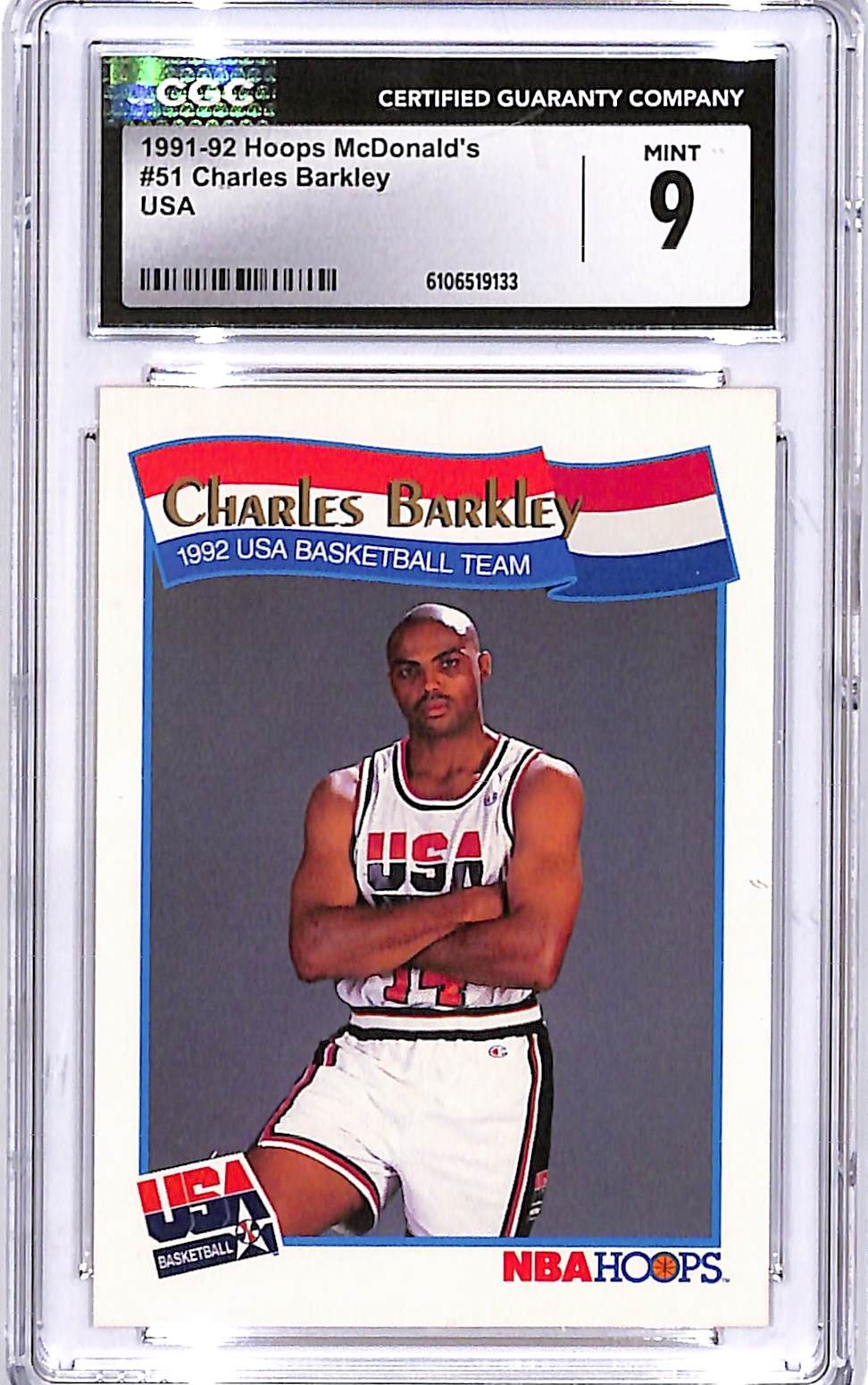 1991-92 Hoops McDonalds Charles Barkley USA #51 CGC 9