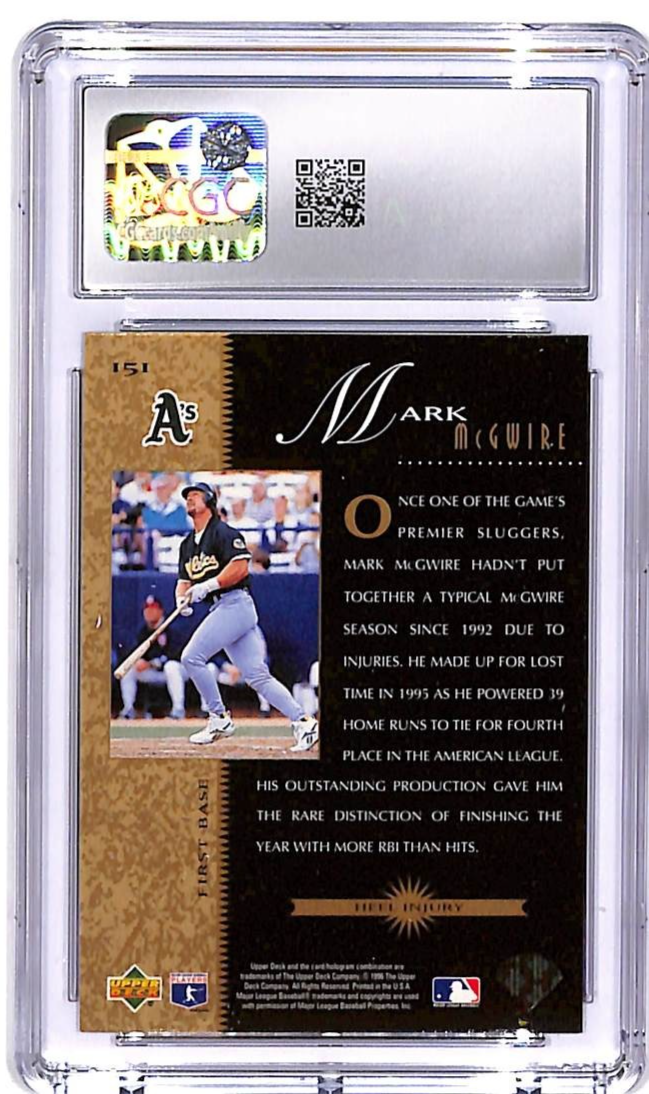 1996 Upper Deck Mark McGwire #151 Beat The Odds CGC 9.5 Athletics