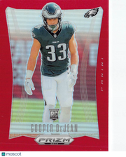 2025 Panini Prizm Deca Football Cooper DeJean Red Rookie RC 059/1990 #243 Eagles