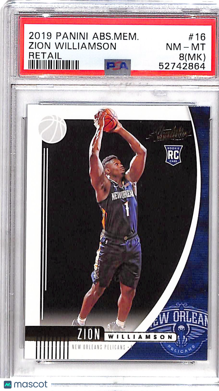 2019 Panini Absolute Memorabilia Zion Williamson #16 Retail MK PSA 8