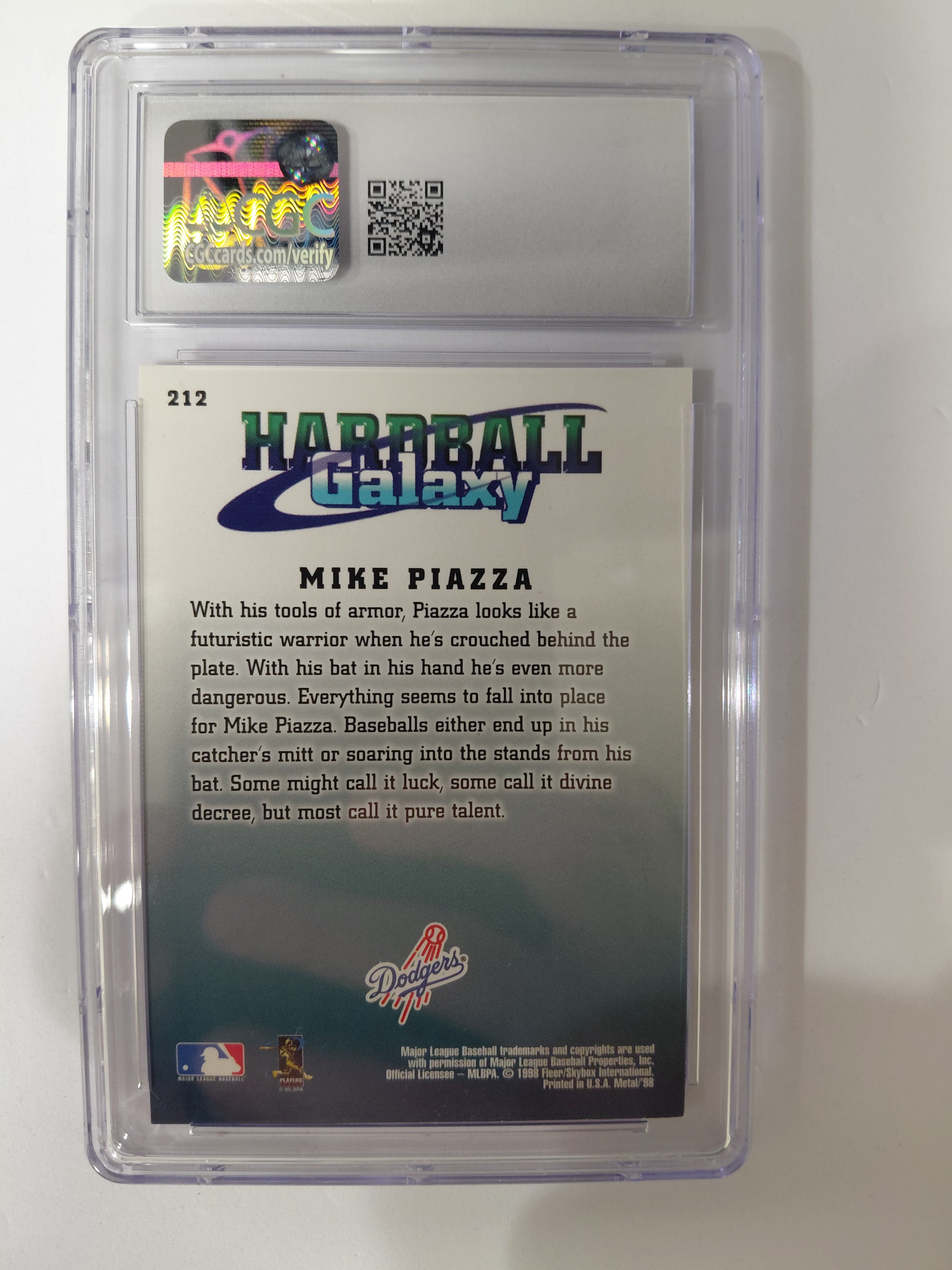 1998 Mike Piazza Metal Universe #212 CGC Gem Mint 9