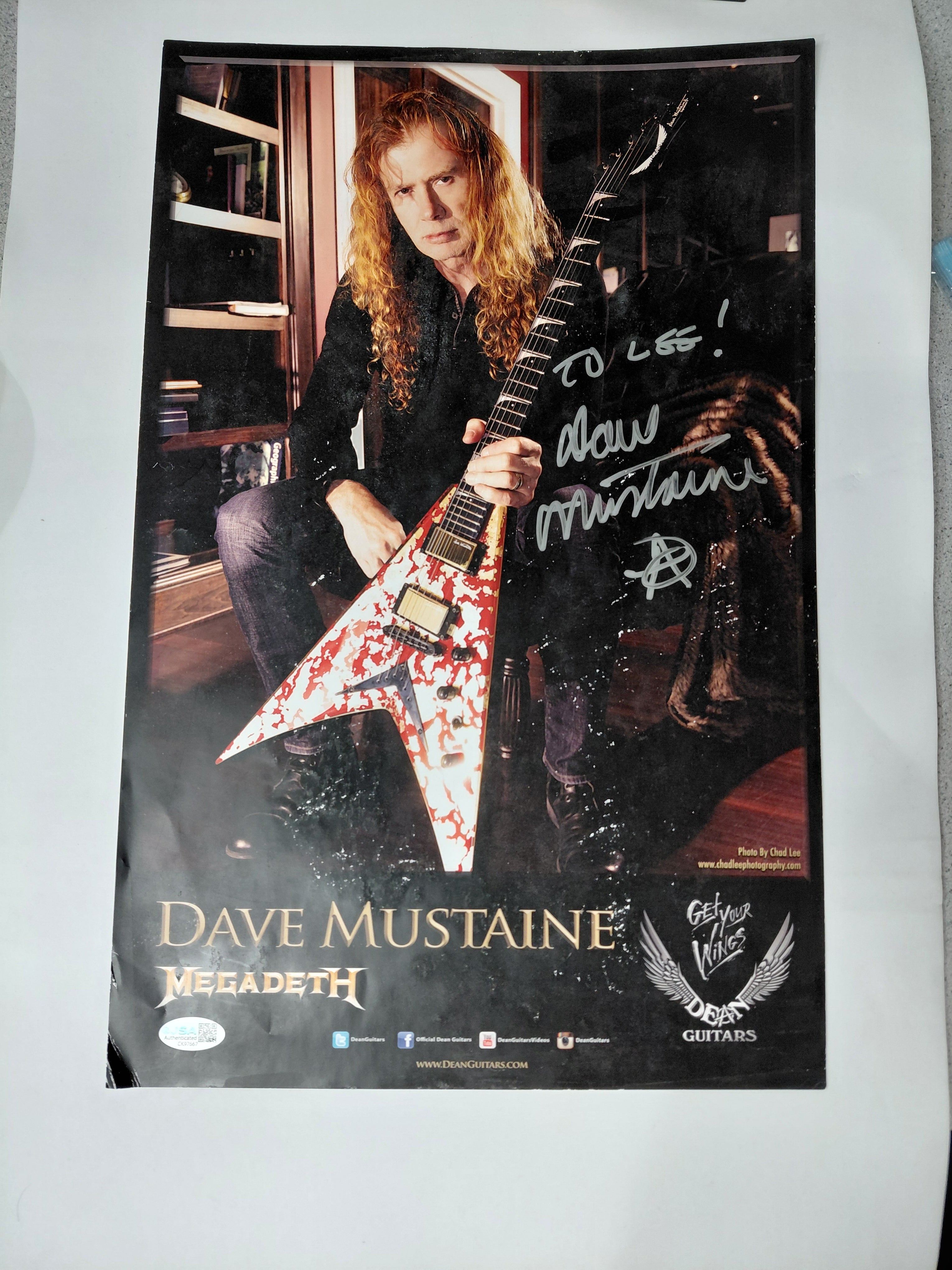 Dave Mustaine Signed Megadeth Poster JSA Authentic