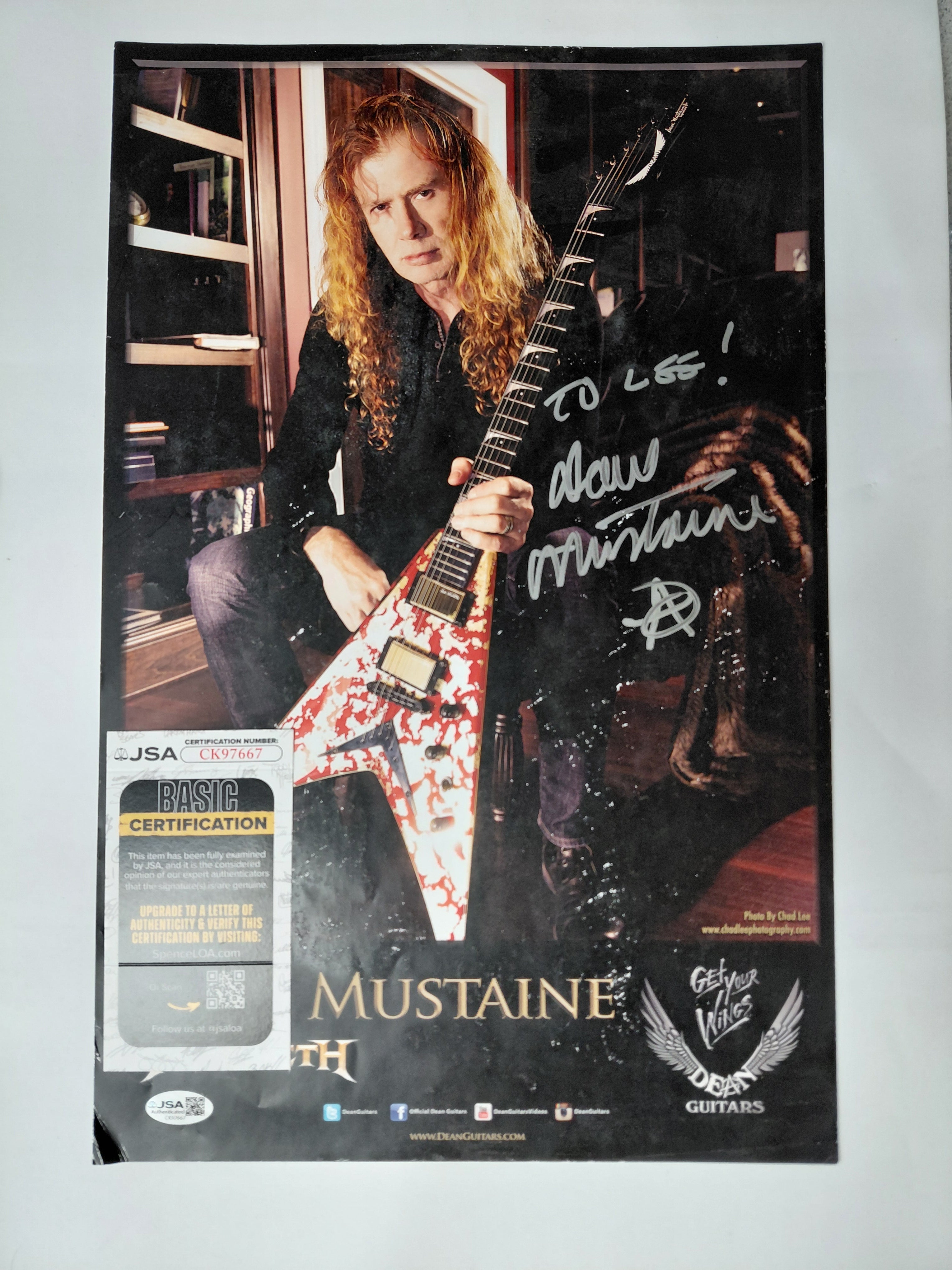Dave Mustaine Signed Megadeth Poster JSA Authentic
