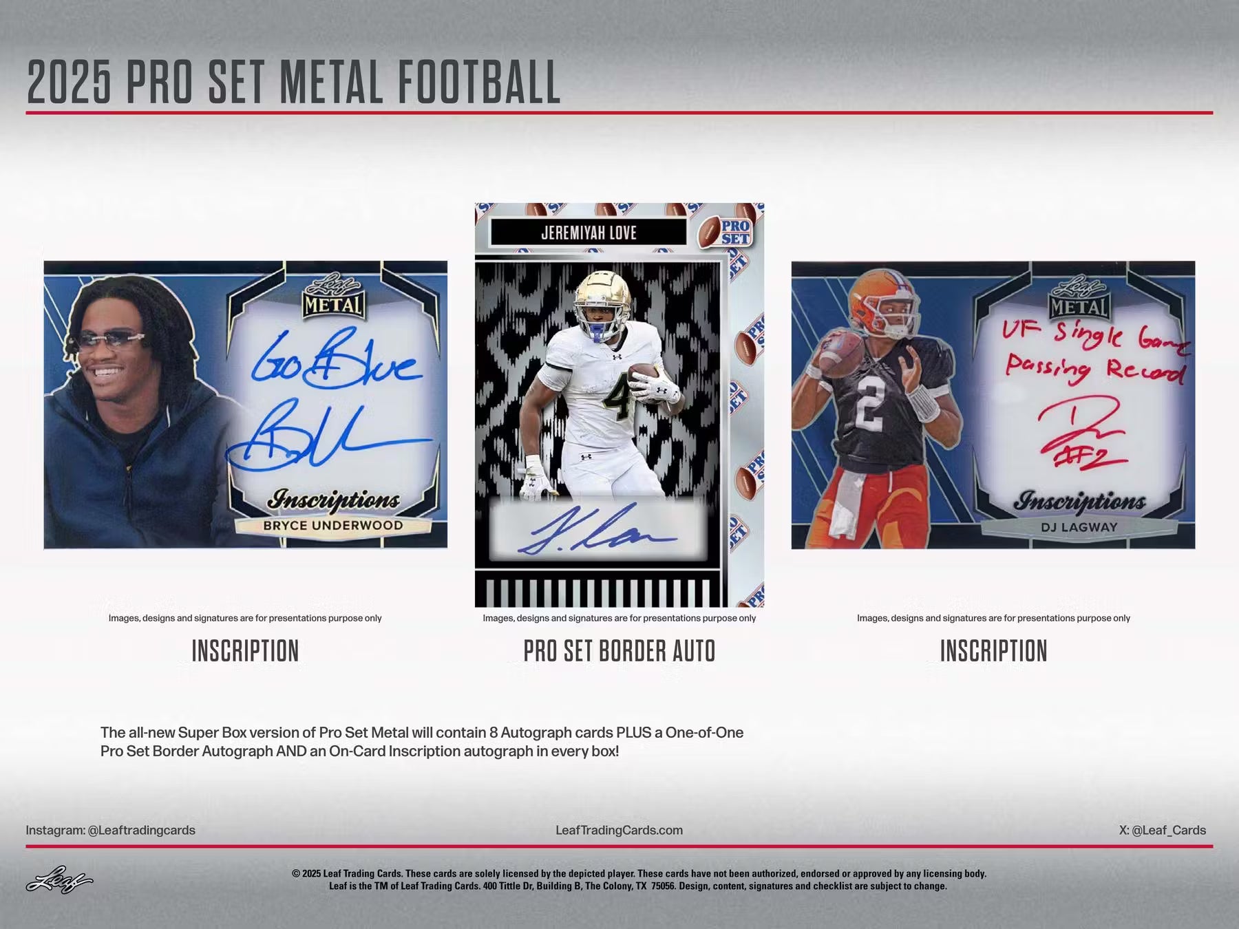 2025 Leaf Pro Set Metal Football Hobby Box