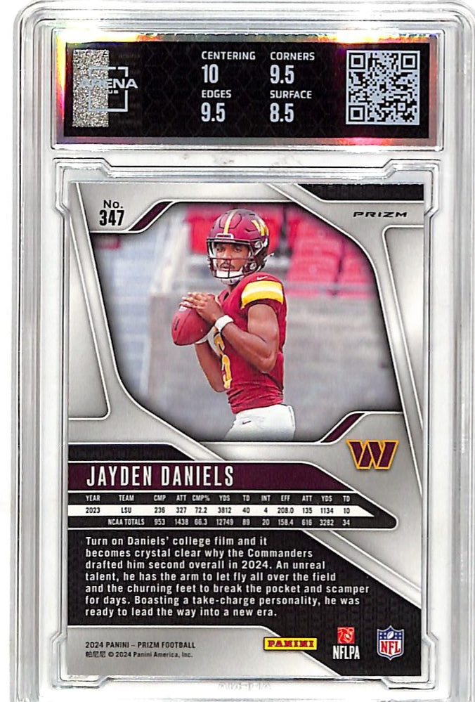 2024 Panini Prizm Jayden Daniels Red White Blue RC #347 Arena Club 9 Commanders