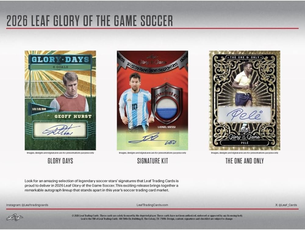 2026 Leaf Glory of the Game Soccer Hobby Box