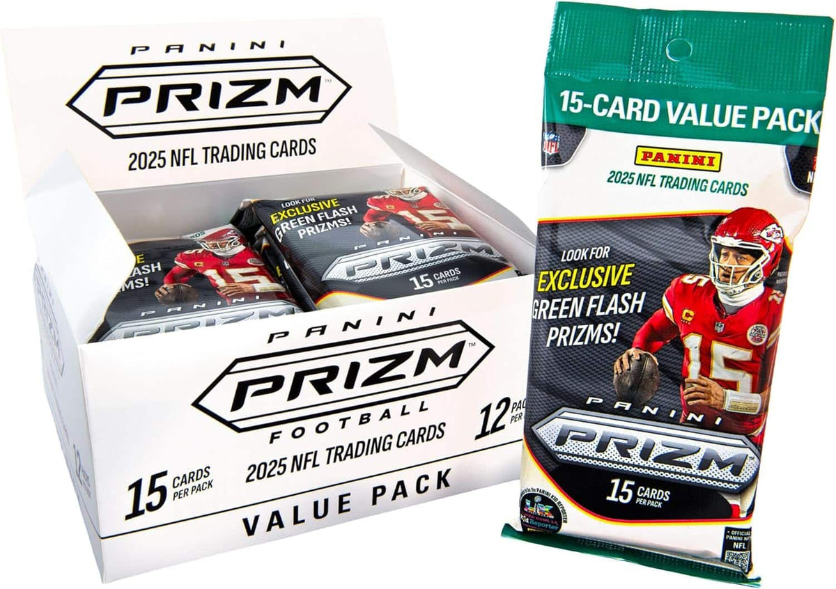 Panini America NFL 2025 Panini Prizm Fat Pack Trading Card Box | 12 Packs
