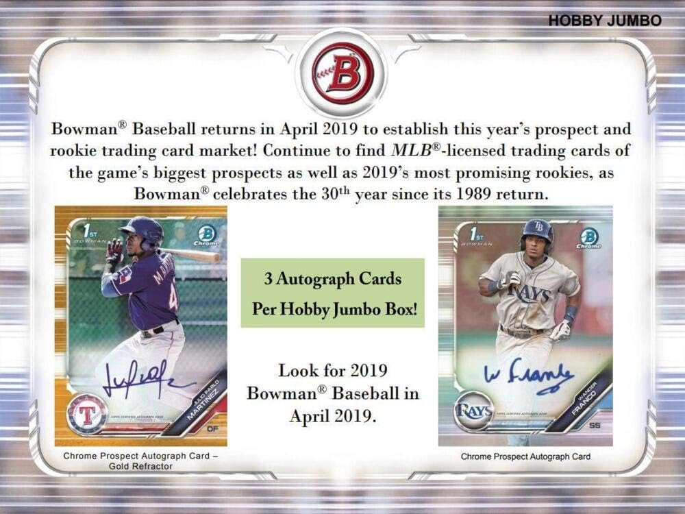2019 Bowman Baseball Hobby Jumbo Box