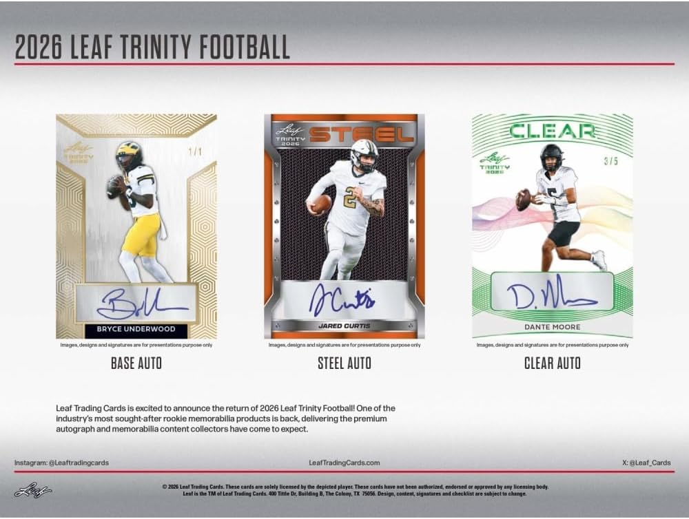 2026 Leaf Trinity Football Hobby Box
