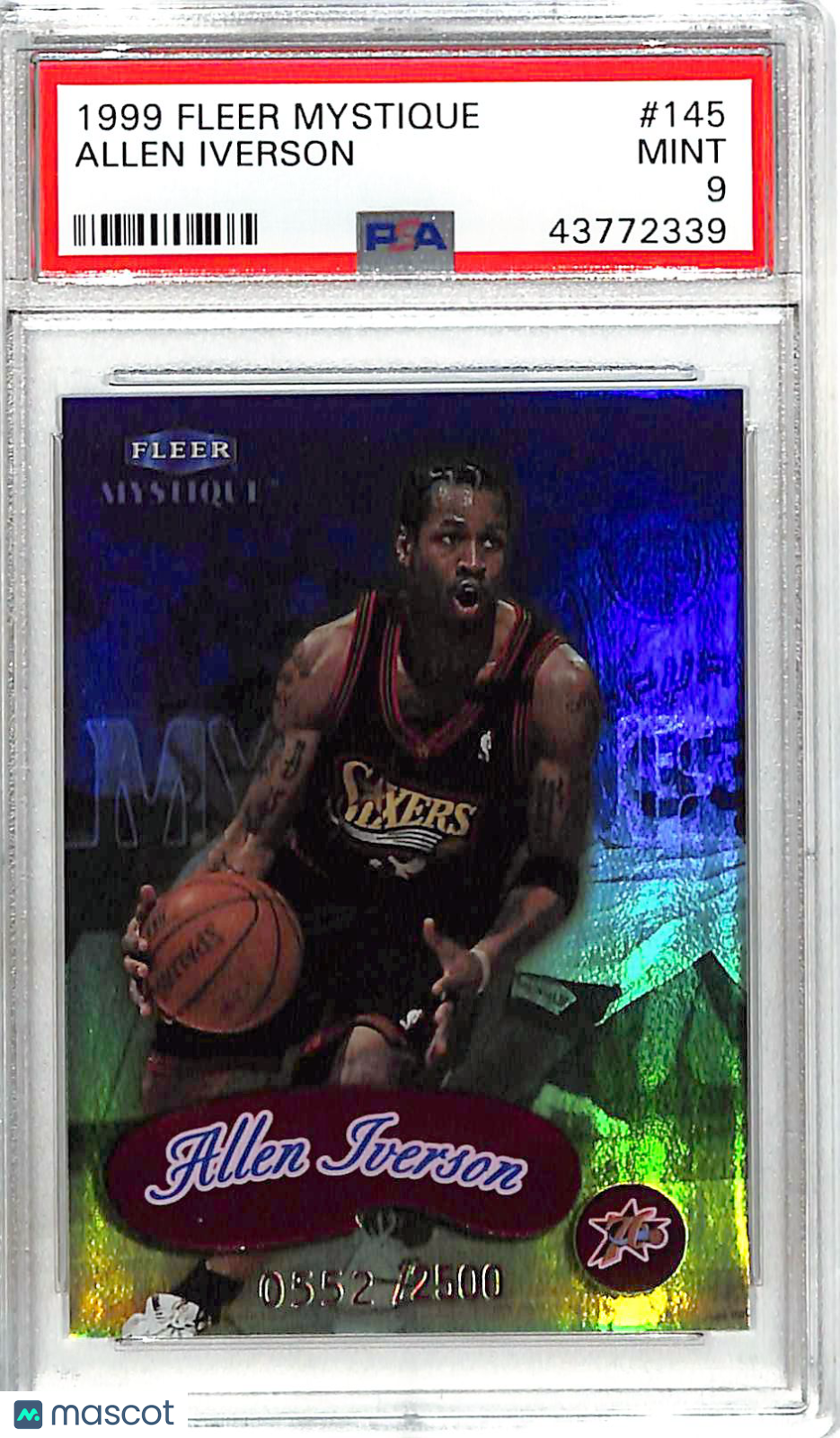 1999 Fleer Mystique Allen Iverson /2500 #145 PSA 9 Philadelphia 76ers