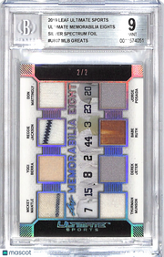 2019 Leaf Ultimate Mantle/Jackson/Mattingly/Munson/Jeter/Ruth Patch /2 BGS 9