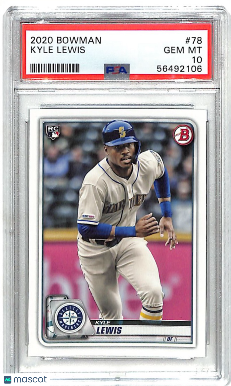 2020 Bowman Kyle Lewis Rookie #78 PSA 10 Seattle Mariners