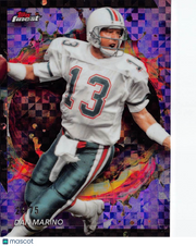 2024 Topps Finest Dan Marino Purple Checkerboard Refractor /75 #224 Dolphins