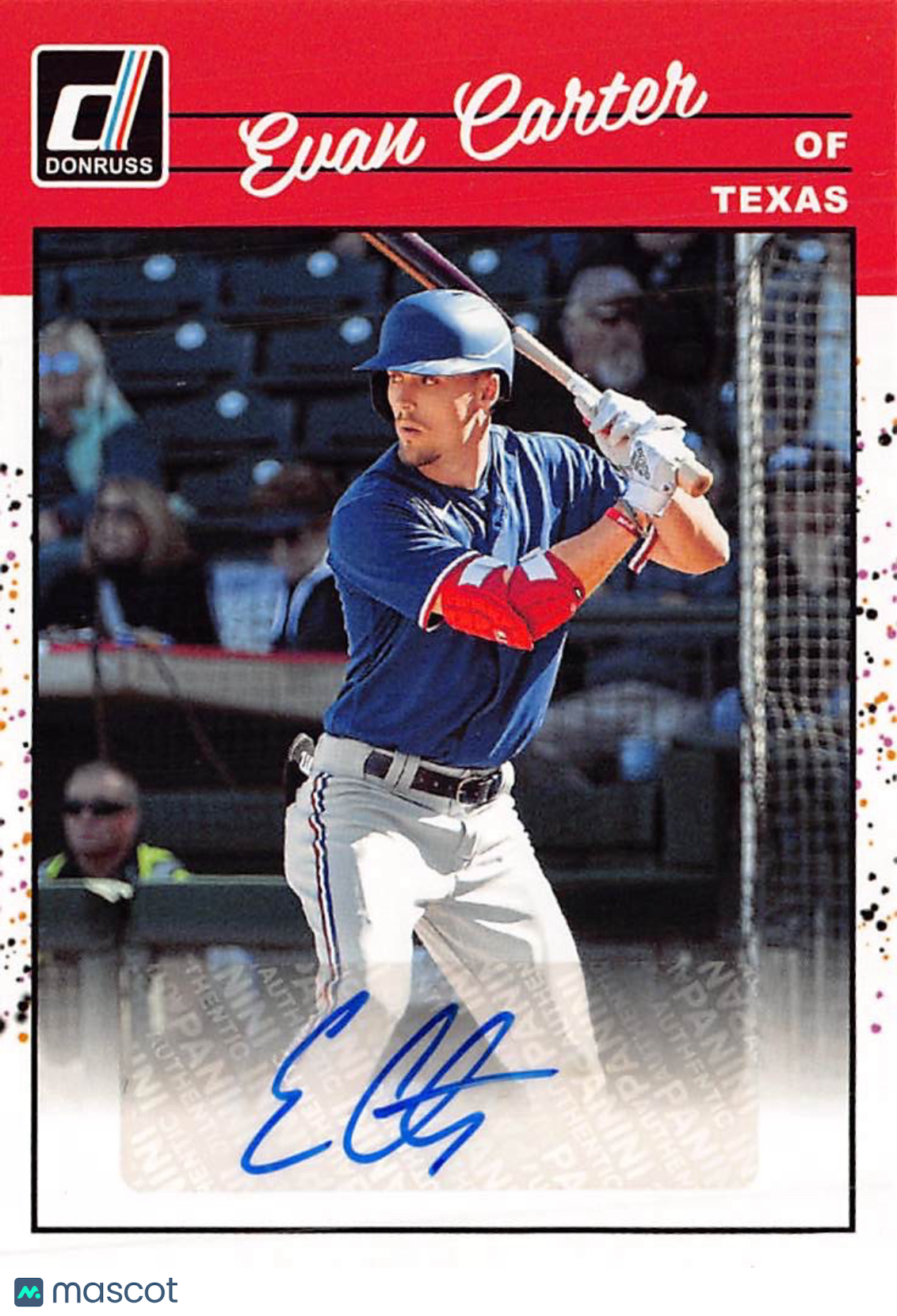 2023 Panini Donruss Baseball Evan Carter Auto Autograph #90S-EC Texas Rangers
