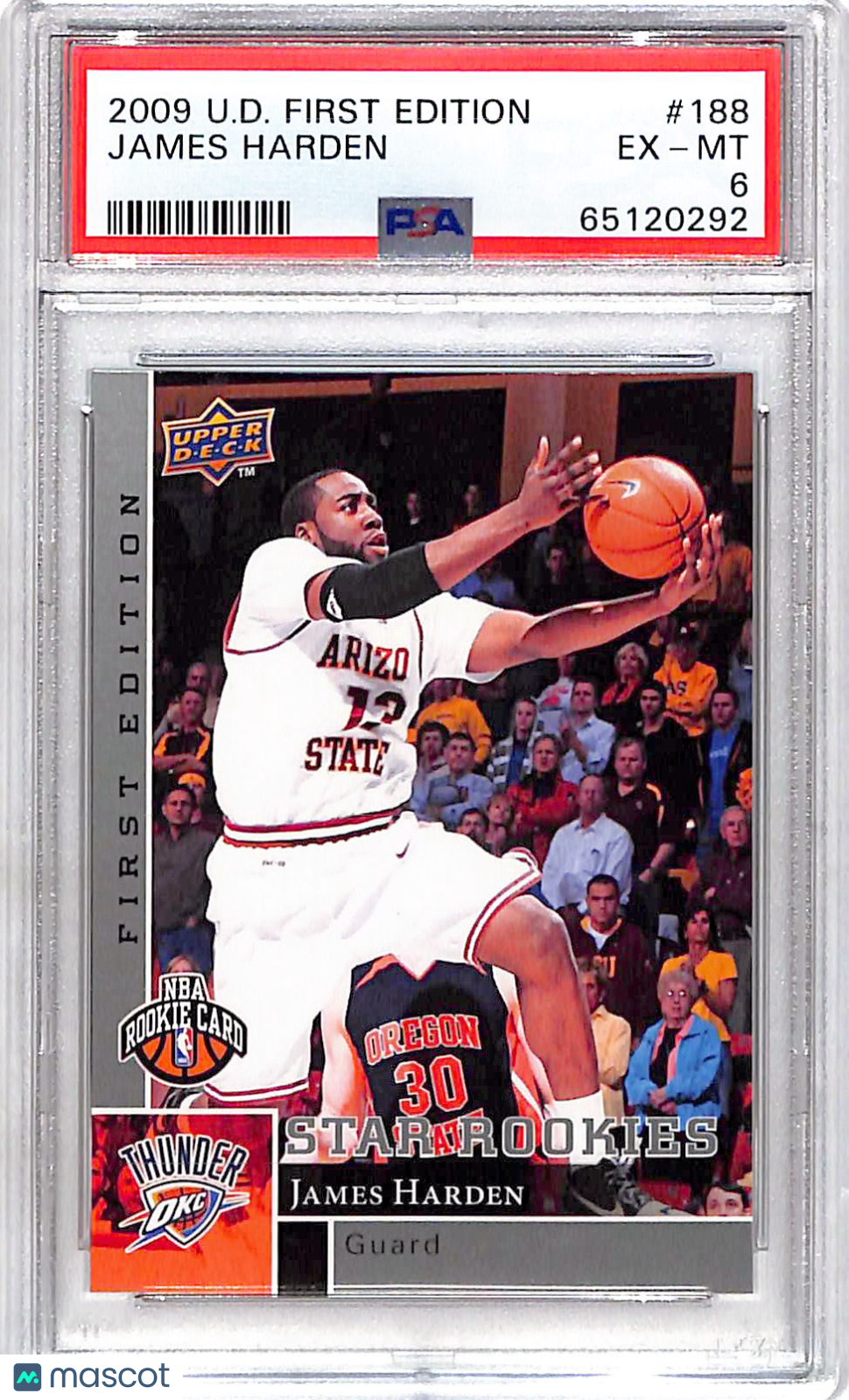 2009 Upper Deck First Edition James Harden Rookie #188 PSA 6 Thunder