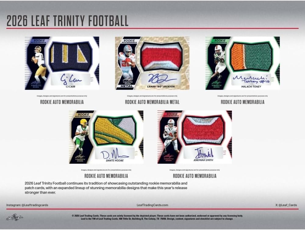 2026 Leaf Trinity Football Jumbo Box