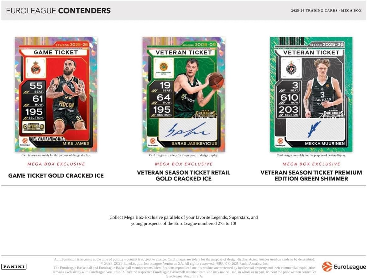 2025-26 Panini Contenders EuroLeague Basketball Hobby Mega Box