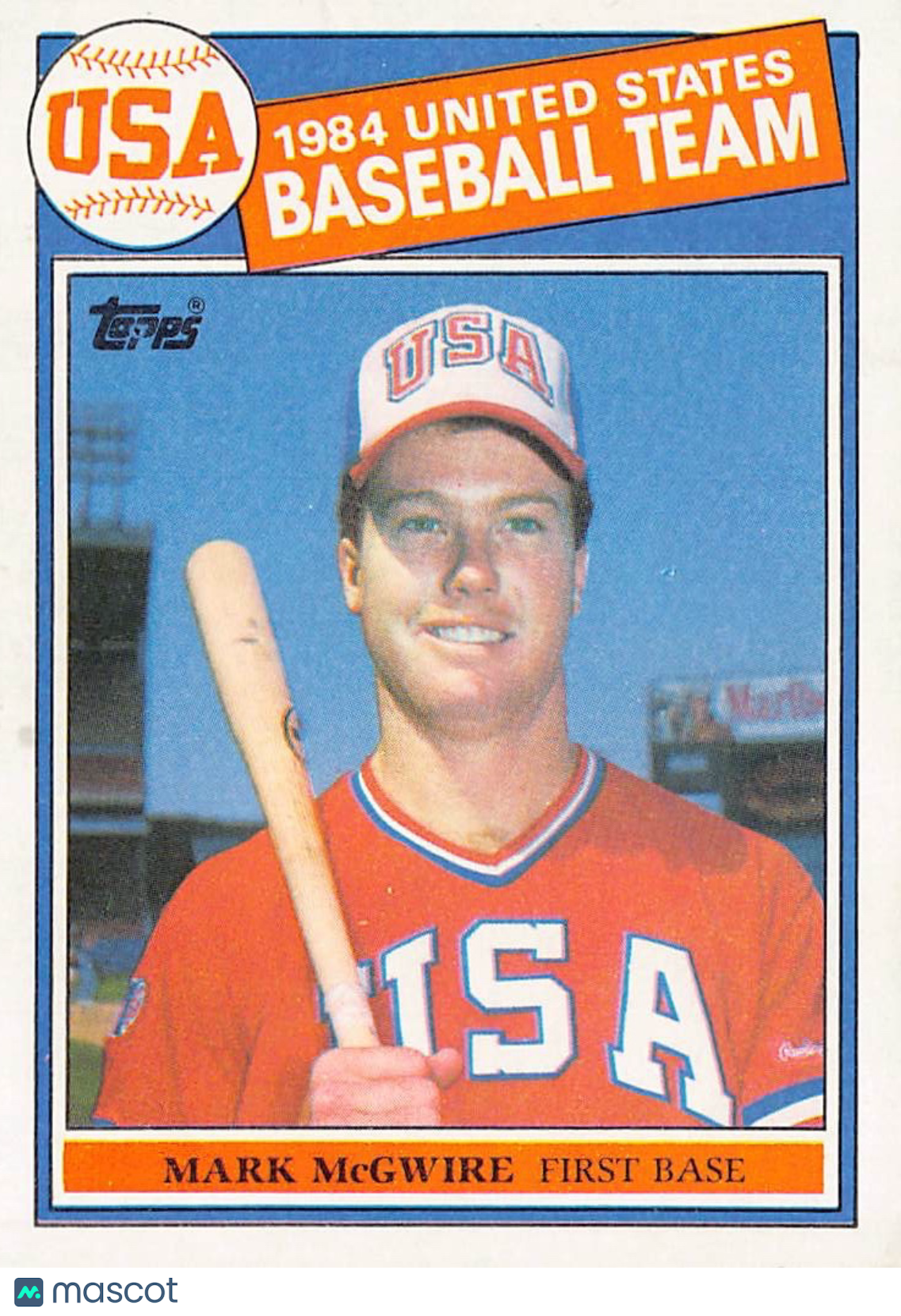 1985 Topps Mark McGwire Rookie #401 United States Baseball Team USA Baseball