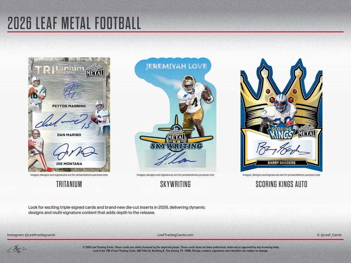 2026 Leaf Metal Football Hobby Jumbo Box