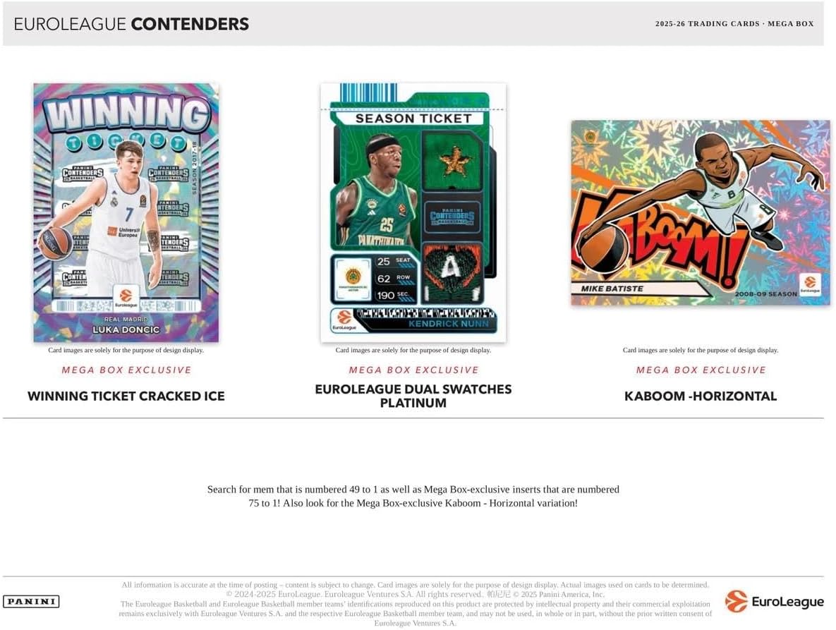 2025-26 Panini Contenders EuroLeague Basketball Hobby Mega Box