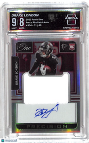 2022 Panini One Precision Drake London /49 Auto Patch RC Arena Club 9 Falcons