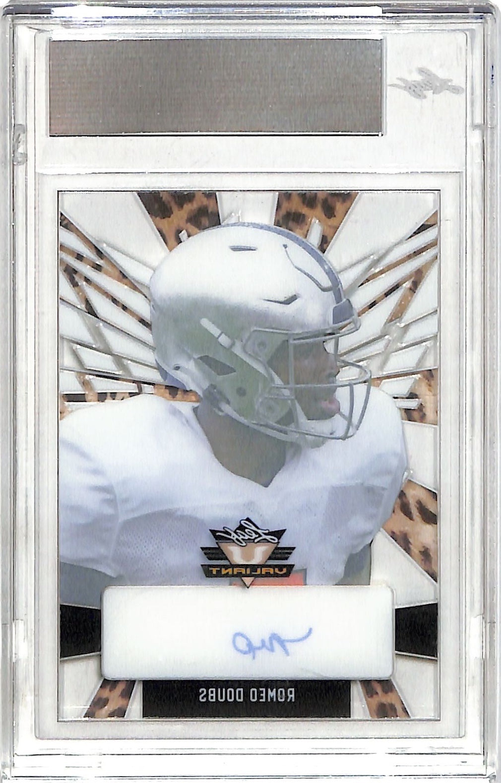 2022 Leaf Valiant Romeo Doubs Auto Autograph Clear Leopard Proof 1/1 Rookie