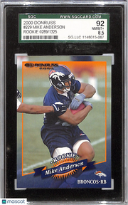 2000 Donruss Mike Anderson 289/1325 Rookie #229 SGC 8.5 Chicago Bears