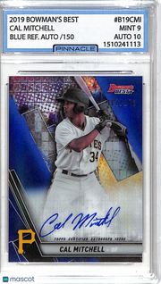 2019 Bowman's Best Cal Mitchell Blue Refractor Auto /150 Rookie CMI Pinnacle 9