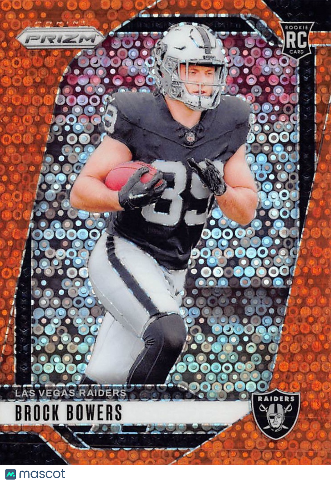 2024-25 Panini Prizm Football Brock Bowers Orange Disco Rookie RC #315 Raiders