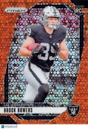 2024-25 Panini Prizm Football Brock Bowers Orange Disco Rookie RC #315 Raiders