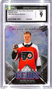 2024-25 Upper Deck Black Diamond Matvei Michkov Rookie Gems /399 CGC 9 Flyers