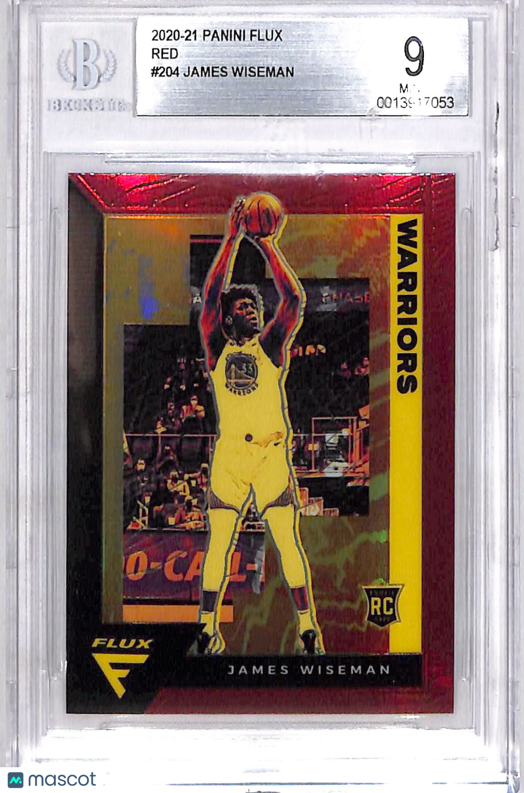 2020 Panini Flux Red James Wiseman #204 BGS 9