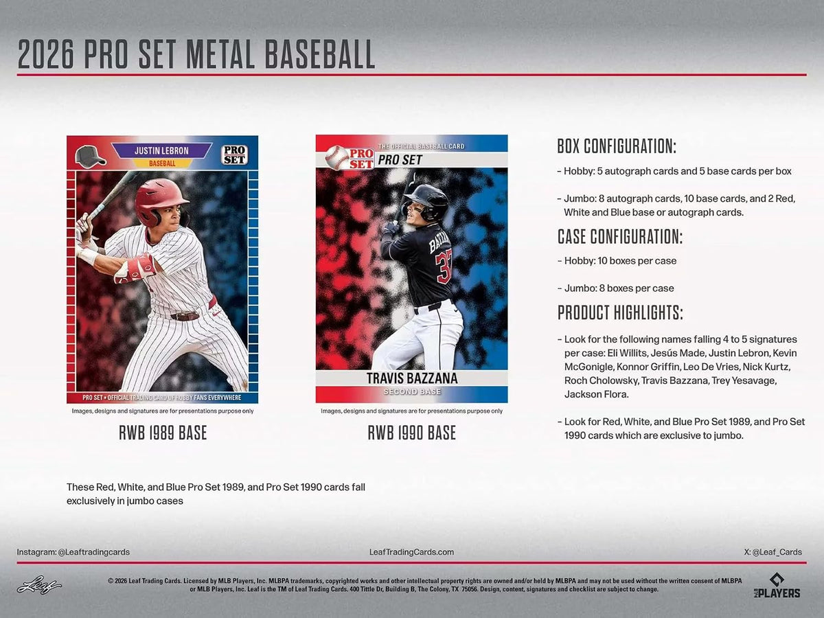 2026 Leaf Pro Set Metal Baseball Hobby Box
