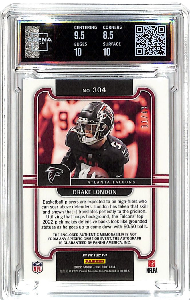 2022 Panini One Precision Drake London /49 Auto Patch RC Arena Club 9 Falcons