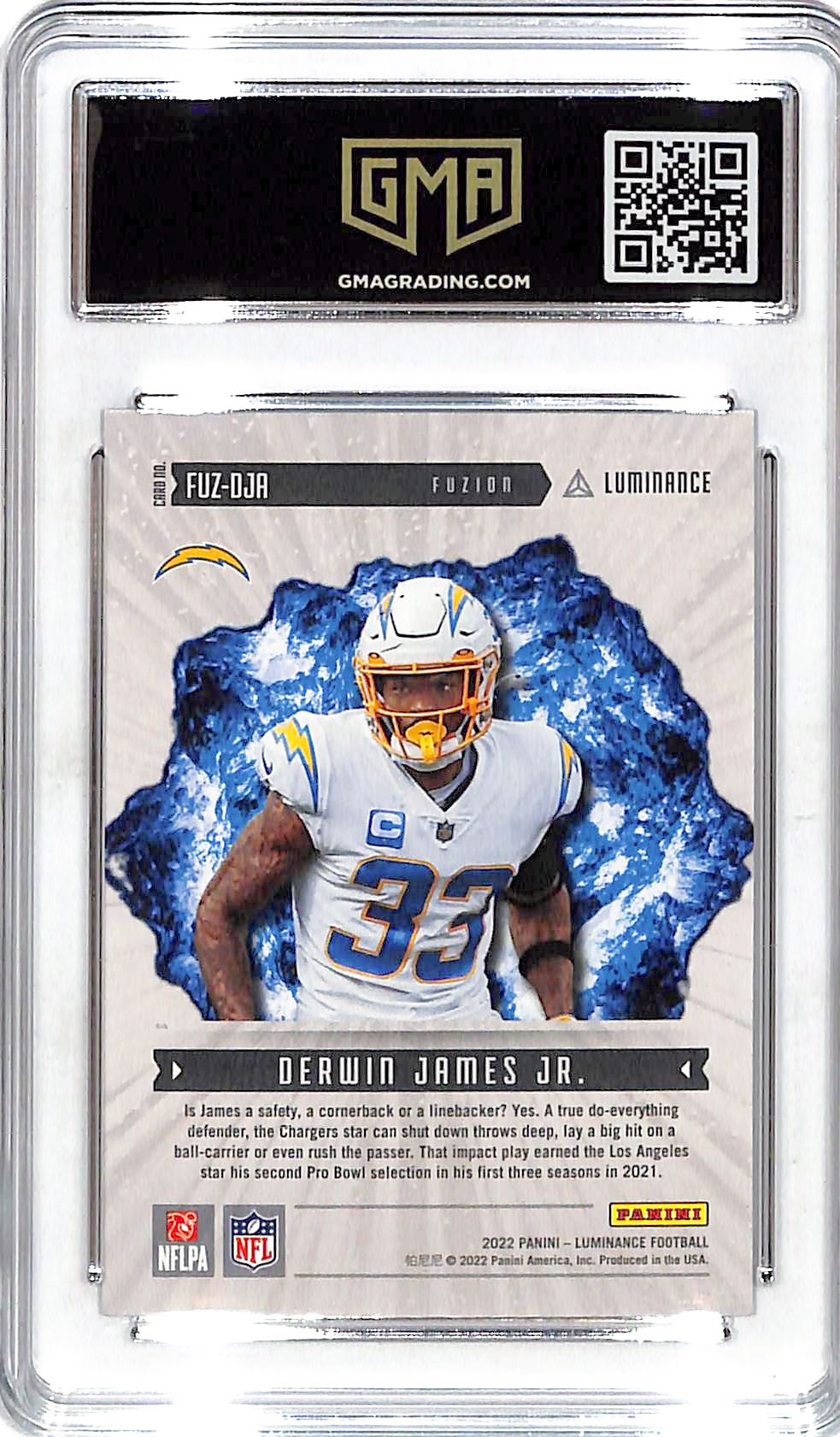 2022 Luminance Derwin James Fuzion #FUZ-DJA GMA 10 Los Angeles Chargers