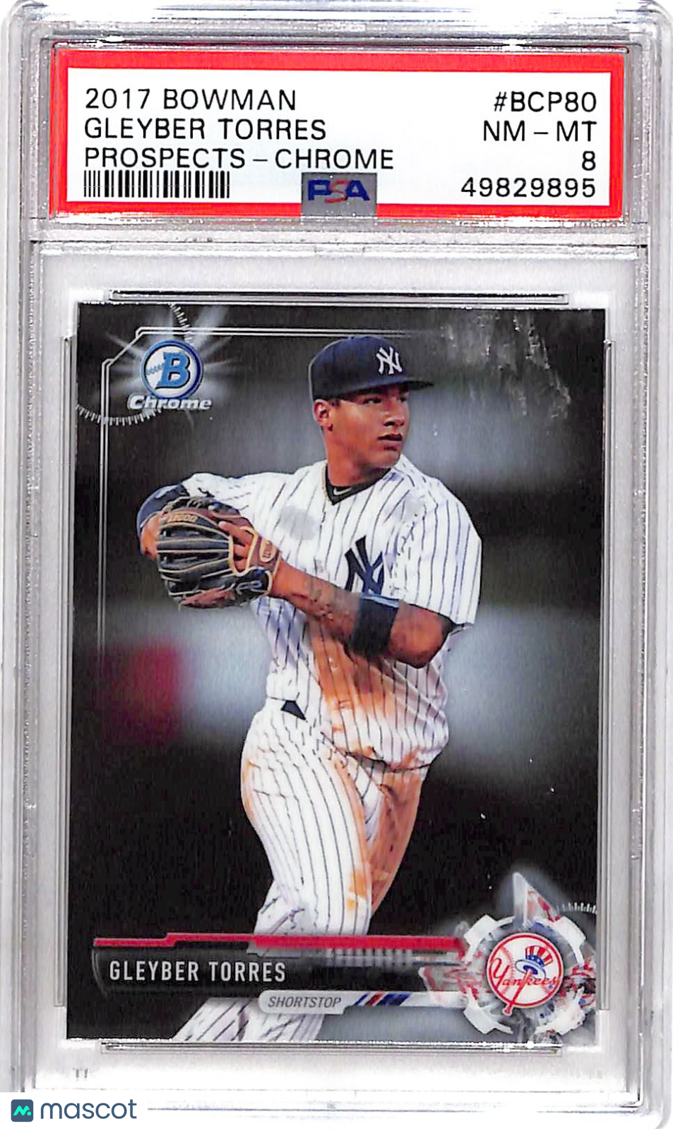 2017 Bowman Prospects Gleyber Torres #BCP80 Chrome PSA 8