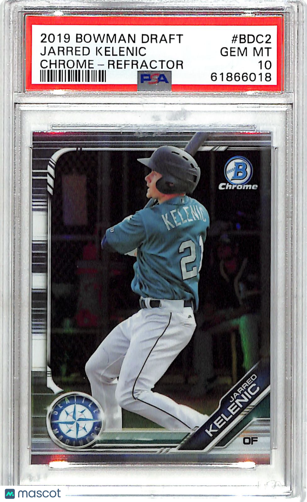 2019 Bowman Draft Jarred Kelenic #BDC2 Chrome Refractor PSA 10