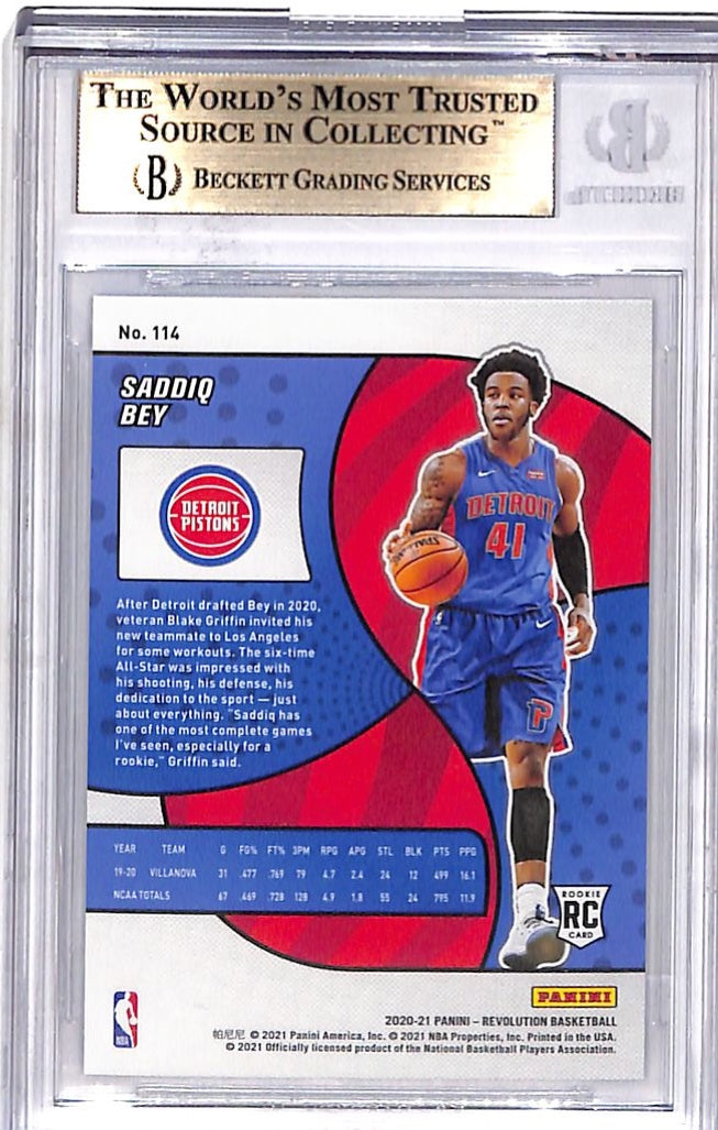 2020 Panini Revolution Saddiq Bey #114 Rookie BGS 9.5
