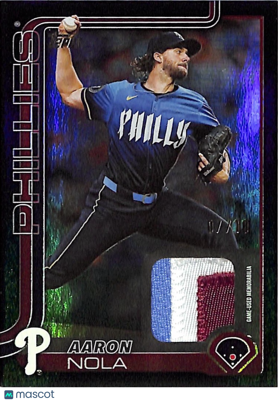 2025 Topps Series Two Aaron Nola Black /10 Patch Memorabilia #454 Phillies