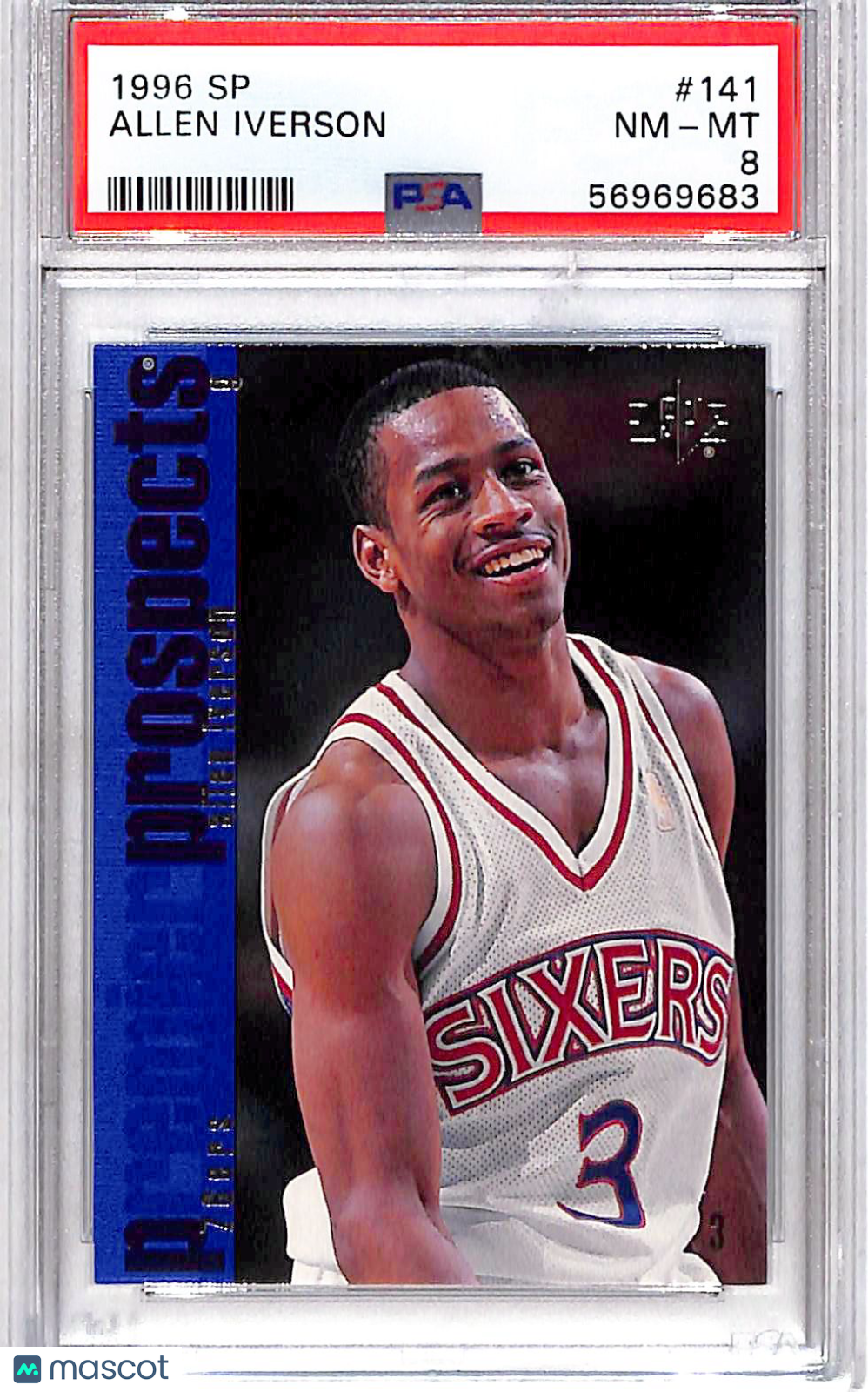 1996 SP Allen Iverson Rookie #141 PSA 8 Philadelphia 76ers