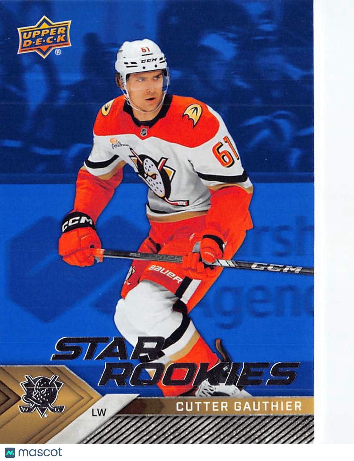 2024-25 Upper Deck NHL Star Rookies Box Set Cutter Gauthier Blue #1 Anaheim Ducks