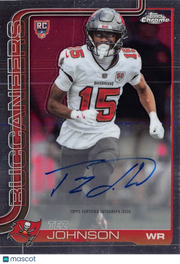 2025 Topps Chrome Tez Johnson Rookie Autograph RC #RA-TJ Tampa Bay Buccaneers