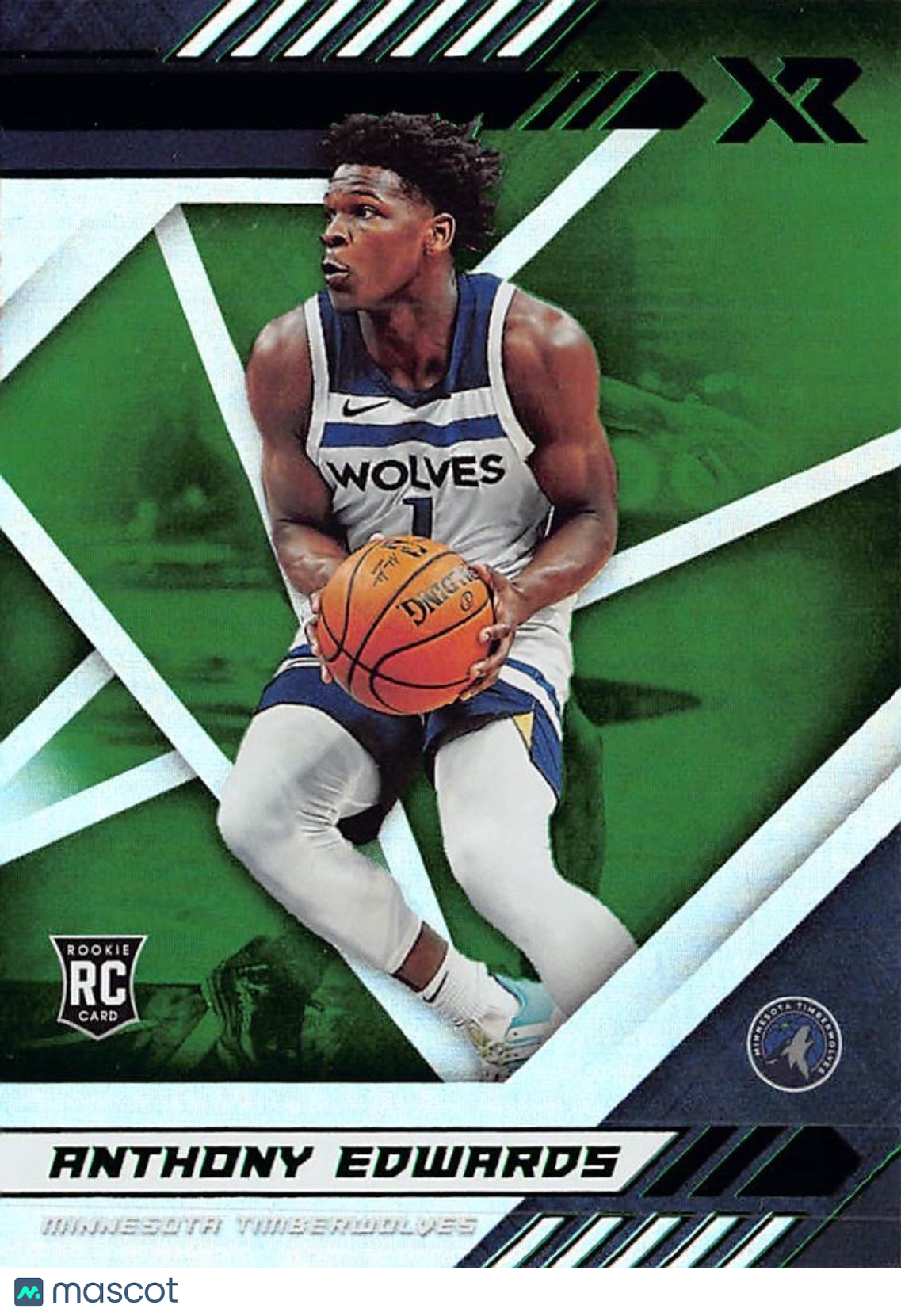 2020-21 Panini Chronicles XR Anthony Edwards Green Rookie RC #295 Timberwolves