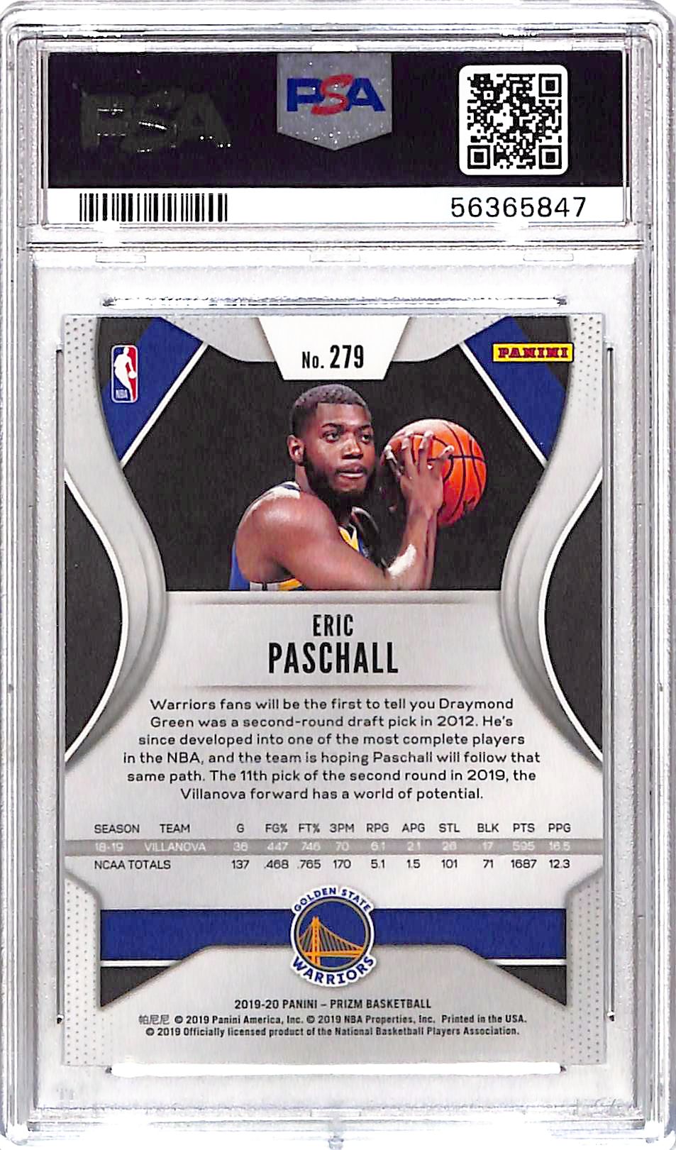 2019 Panini Prizm Eric Paschall #279 PSA 10