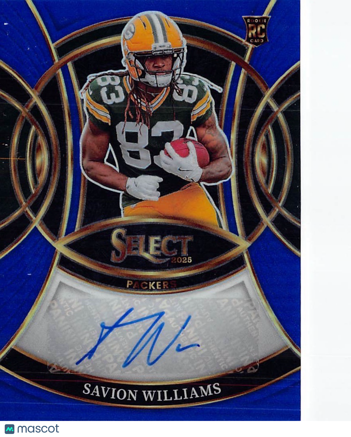 2025 Panini Select Savion Williams Blue Rookie Auto /149 #RSI-SWS Packers